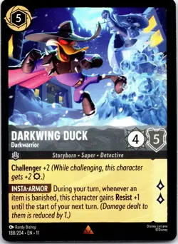 Disney Lorcana Darkwing Duck - Darkwarrior Winterspell Rare #188/204 NM - Image 1
