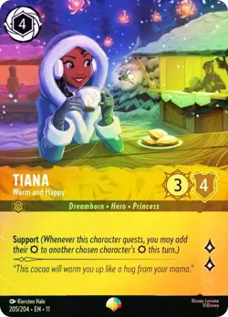 Tiana - Warm and Happy - Epic Foil - Winterspell #205 - Disney - Lorcana - NM - Image 1
