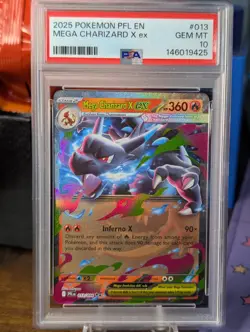 PSA 10 Mega Charizard X ex 013/094 Me02: Phantasmal Flames Holo - Image 1