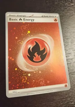 Pokemon Basic Fire Energy ~5 SWIRLS~ Cosmic Holo Foil Pokemon English 151 - Image 2