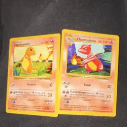 Pokemon Base Set Regular Card Lot - Charmander, Charmeleon 2 Cards - Image 1