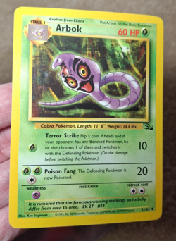 1999 POKEMON TCG FOSSIL SET UNLIMITED ARBOK CARD 31/62 - Image 1