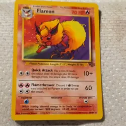 Pokemon Flareon 70 HP Jungle Unlimited Rare Regular Card 19/64 1999 - Image 1