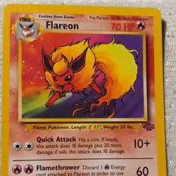 Pokemon Flareon 70 HP Jungle Unlimited Rare Regular Card 19/64 1999 - Image 2