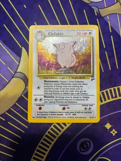 Pokemon TCG Clefable Base Set 2 Holo Unlimited Rare Card 5/130 DMG - Image 1