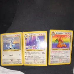 Pokemon TCG Base Set Lot - Dratini, Dragonair, Dragonite 3 Cards - Image 1