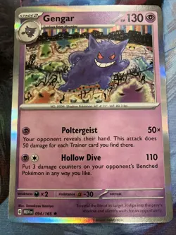 Pokemon TCG Gengar 094/165 R SV2a 151 Holo Card NM Condition - Image 1