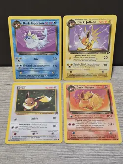 Pokemon Eevee Lot Flareon Vaporeon Jolteon Team Rocket Unlimited Uncommon Cards - Image 1