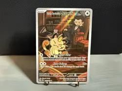 Team Rockets Meowth 203/182 SV10 Destined Rivals Illustrated Card Mint Condition - Image 1
