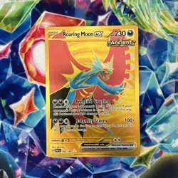 Pokemon TCG Roaring Moon EX Full Art Gold Paradox Rift Card 262/182 - Image 1