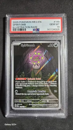 2025 Pokemon Meg En-Mega Evolution Illustration Rare #148 Spiritomb PSA 10 - Image 1