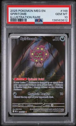 2025 POKEMON MEG EN-MEGA EVOLUTION ILLUSTRATION RARE #148 SPIRITOMB PSA 10 - Image 1