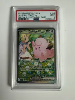 2025 POKEMON JTG EN SPECIAL ILLUSTRATION RARE LILLIE’S CLEFAIRY EX 184 PSA 9 - Image 1