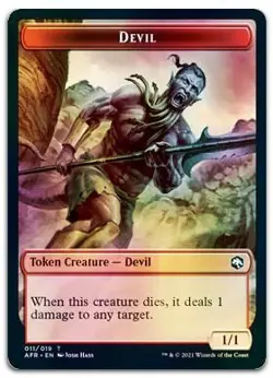 Devil // Faerie Dragon Double-Sided Token #11 // 4 (Foil) NM Forgotten Realms - Image 1