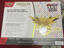 POKEMON TCG SCARLET & VIOLET 151 ZAPDOS EX COLLECTION SEALED BOX - Image 2