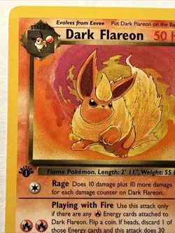 Dark Flareon 35/82 1st Edition Team Rocket Set Pokemon TCG Vintage WOTC NM - Image 3