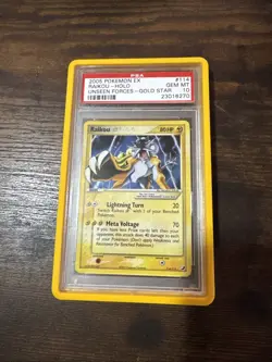 2005 POKEMON EX UNSEEN FORCES GOLD STAR #114 RAIKOU-HOLO PSA 10 - Image 1