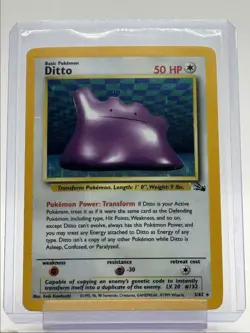 DITTO 1999 POKEMON BASE SET HOLO RARE 3/62 Q6859 - Image 1