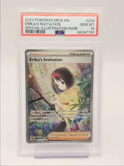 ERIKA'S INVITATION 2023 POKEMON 151 SPECIAL ILLUSTRATION RARE 203 PSA 10 Q1345 - Image 1
