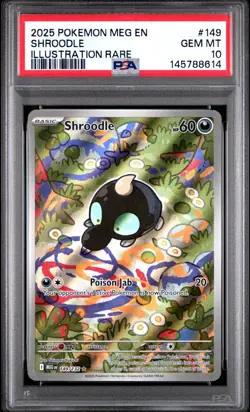 2025 POKEMON MEG EN-MEGA EVOLUTION ILLUSTRATION RARE #149 SHROODLE PSA 10 - Image 1