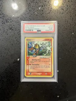 Pokemon 2005 EX Unseen Forces Gold Star #113 Entei Holo PSA 4 MINTY (read desc!) - Image 1