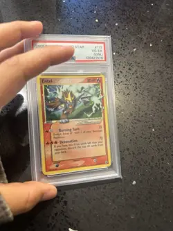 Pokemon 2005 EX Unseen Forces Gold Star #113 Entei Holo PSA 4 MINTY (read desc!) - Image 2