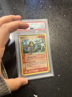 Pokemon 2005 EX Unseen Forces Gold Star #113 Entei Holo PSA 4 MINTY (read desc!) - Image 3