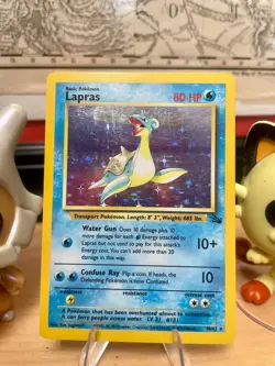 Pokemon Lapras Fossil Holo Unlimited MP 0/62 - Image 1