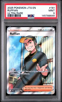 2025 POKEMON JTG EN-JOURNEY TOGETHER ULTRA RARE #181 RUFFIAN PSA 9 - Image 1
