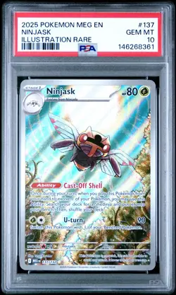 2025 POKEMON MEG EN-MEGA EVOLUTION ILLUSTRATION RARE #137 NINJASK PSA 10 - Image 1