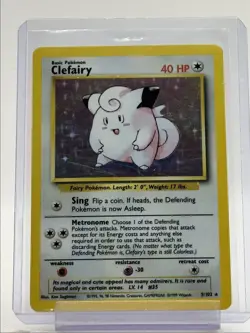 CLEFAIRY 1999 POKEMON BASE SET HOLO RARE 5/102 Q6859 - Image 1