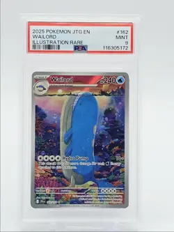 WAILORD 2025 POKEMON JOURNEY TOGETHER ILLUSTRATION RARE 162/159 PSA 9 Q4444 - Image 1
