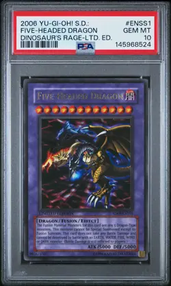 2006 YU-GI-OH! STRUCTURE DECK: DINOSAUR'S RAGE EDITION FIVE-HEADED DRAGON PSA 10 - Image 1