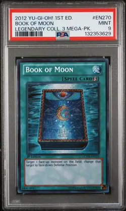 2012 YU-GI-OH! LEGEND COLLECTION 3 MEGA-PACK 1ST EDITION BOOK OF MOON PSA 9 - Image 1