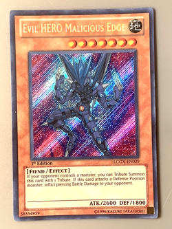 yugioh Evil HERO Malicious Edge LCGX-EN029 1st Edition Secret Rare Near Mint - Image 1