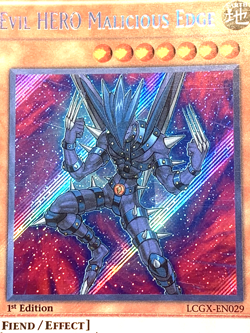 yugioh Evil HERO Malicious Edge LCGX-EN029 1st Edition Secret Rare Near Mint - Image 4