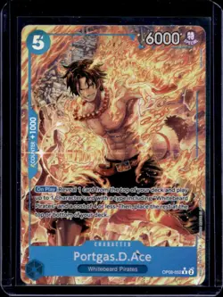 2024 One Piece Two Legends Portgas.D.Ace Rare Alt Art #OP08-052 - Image 1