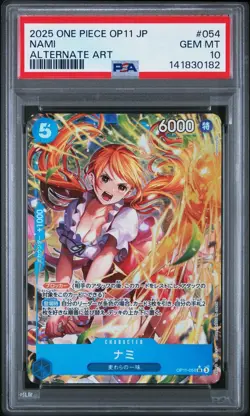 2025 One Piece OP11 Japanese Nami Alternate Art #054 PSA 10 Gem Mint - Image 1