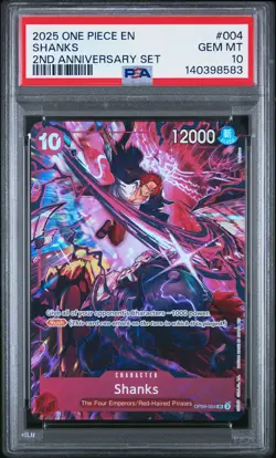 2025 ONE PIECE ENGLISH VERSION 2ND ANNIVERSARY SET #004 SHANKS PSA 10 - Image 1