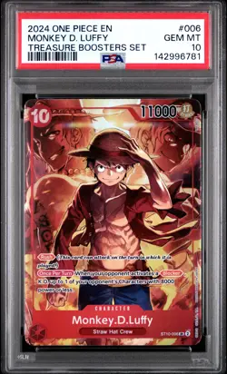 2024 ONE PIECE PROMOS TREASURE BOOSTERS SET #006 MONKEY D. LUFFY PSA 10 - Image 1