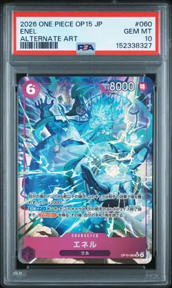 2026 ONE PIECE JPN OP15-ADVENTURE ON KAMI'S ISLAND ALTERNATE ART ENEL PSA 10 - Image 1