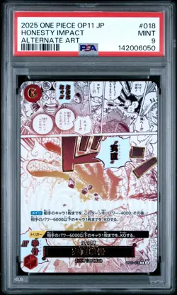 2025 One Piece OP11 Japanese Honesty Impact Alternate Art #018 PSA 9 Mint - Image 1