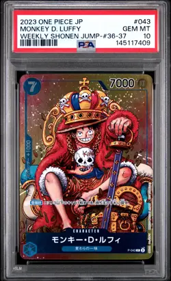 2023 ONE PIECE JPN PROMOS WEEKLY SHONEN JUMP-ISSUE 36-37 MONKEY D. LUFFY PSA 10 - Image 1