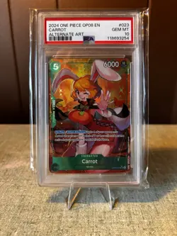 PSA 10 GEM MINT - CARROT ALT ART OP08-023 - One Piece Two Legends - Image 1
