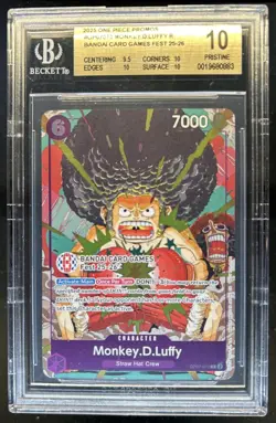 2025 One Piece Bandai Games Fest Monkey.D.Luffy Rare #OP07-073 BGS 10 Pristine - Image 1