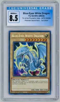 Blue Eyes White Dragon 1st Edition CGC 8.5 2022 YGO Tin of the Pharaoh's Gods - Image 1