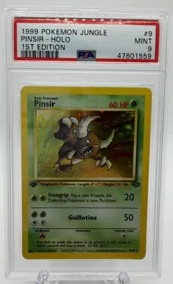 PSA 9 Pinsir 1st Edition Holo Jungle #9 1999 Pokemon WOTC Mint Vintage - Image 1