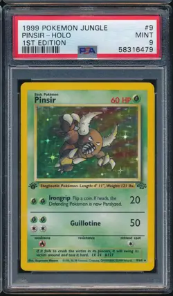 1999 Pokemon Jungle 9 Pinsir Holo 1st Edition First Edition PSA 9 - 58316479 - Image 1