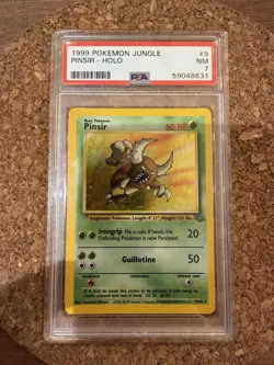 Pokemon TCG 1999 Jungle Set Pinsir 9/64 Holo Rare PSA 7NM-MT Graded Card - Image 1