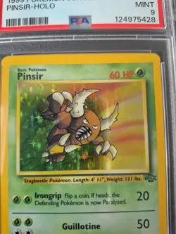 1999 Pokemon Jungle Pinsir Holo Rare Pin 9/64 PSA MINT 9 - Image 3